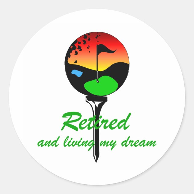 Sticker Rond Golf et retraite (Devant)