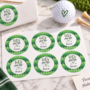 Sticker Rond Golf Faisons un Par Tee pour la fête de golfeur