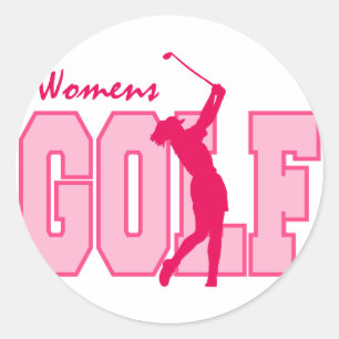 Sticker Rond Golf féminin rose
