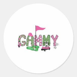 Sticker Rond Golf Gammy Pink Trou En Un Golf 1ère Fille Anniver