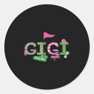 Sticker Rond Golf Gigi Nk trou en un Golf 1er anniversaire fill