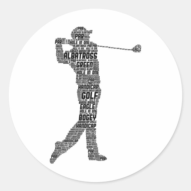 Sticker Rond Golf Golf Golf Golf Hommes Garçons Enfants 1 (Devant)