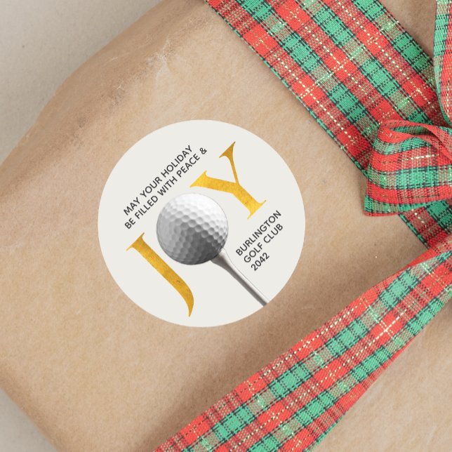Sticker Rond Golf Joy & Peace Christmas (Créateur téléchargé)