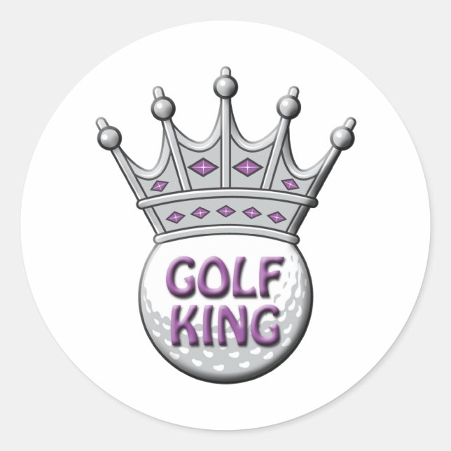 Sticker Rond Golf King Fête des pères Dadism Cadeau (Devant)