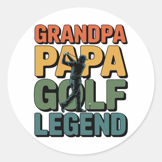Sticker Rond Golf Legend Grand Papa (Devant)