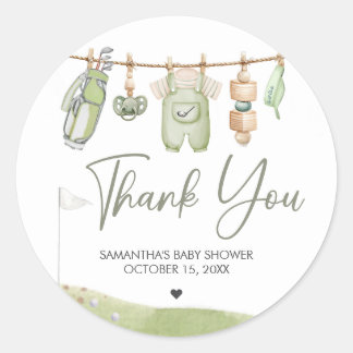 Sticker Rond Golf Little Putter Baby Shower