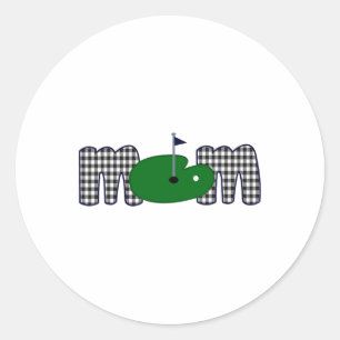 Sticker Rond Golf Maman Vie Anniversaire Famille Matching Mama