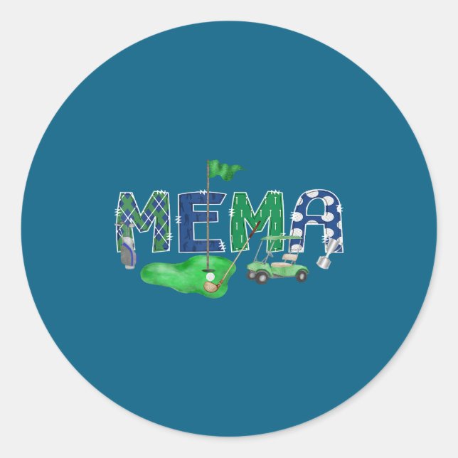 Sticker Rond Golf Mema trou un 1er (Devant)