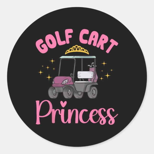 Sticker Rond Golf Panier Princesse Golf Golf Panier Golf (Devant)