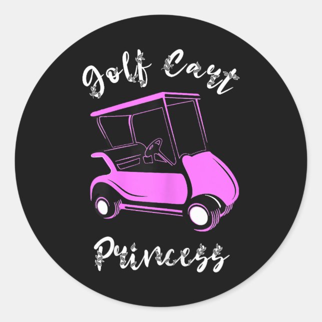 Sticker Rond Golf Panier Princesse Golf Panier Golfeur Girls (Devant)