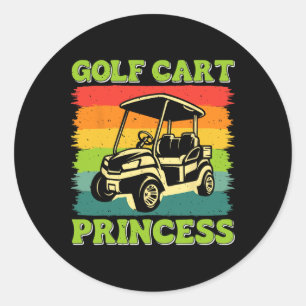 Sticker Rond Golf Panier Princesse Golf Sports Lecteur Lover Go