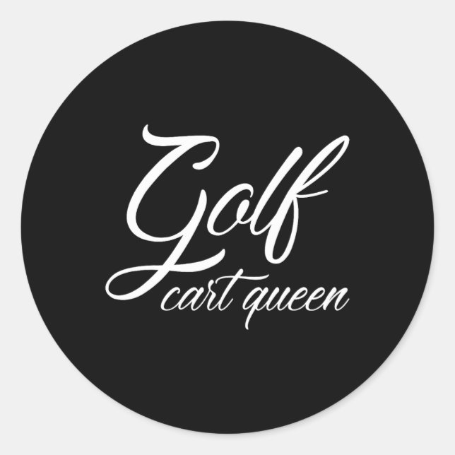 Sticker Rond Golf Panier Reine Femme Golfeuse (Devant)