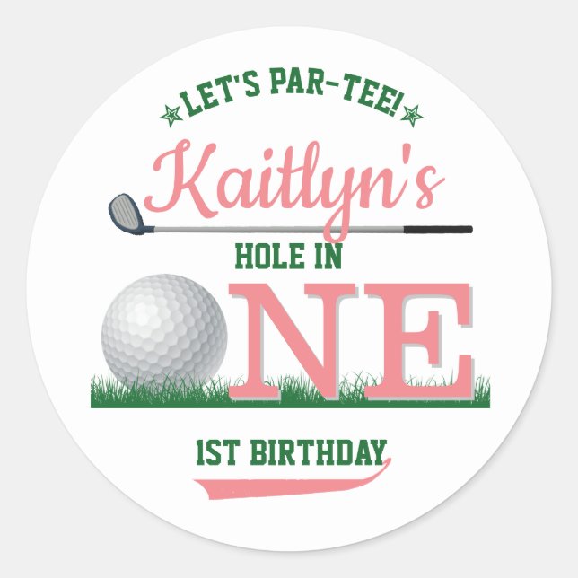 Sticker Rond Golf PAR-TEE 1er anniversaire (Devant)