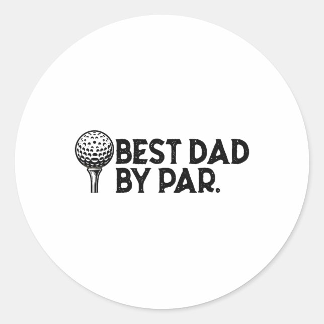 Sticker Rond Golf pour papa meilleur papa par Par Fête des père (Devant)