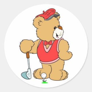 Sticker Rond Golf Pro Teddy Bear