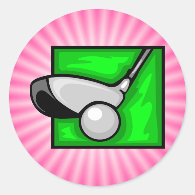 Sticker Rond Golf rose (Devant)