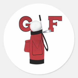 Sticker Rond Golf Rouge Bag Golf