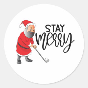 Sticker Rond Golf Séjour Joyeux avec Noël Noël