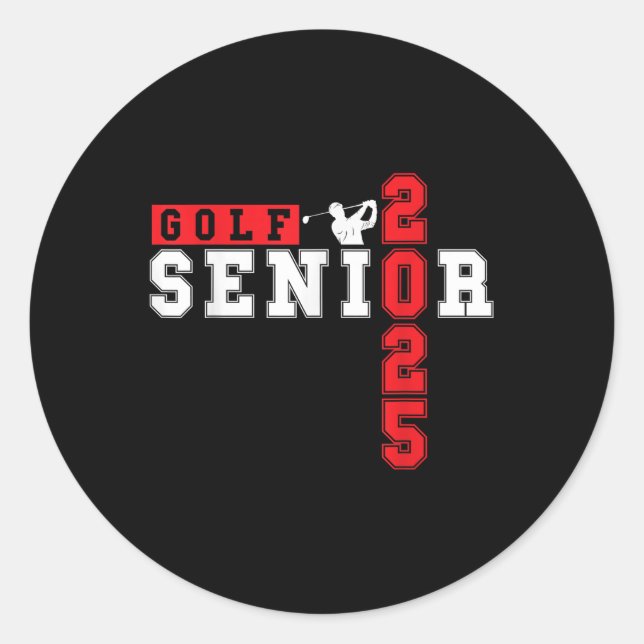 Sticker Rond Golf Senior Night Golf Senior 2025 Graduation 9 (Devant)