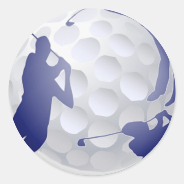 Sticker Rond Golf, Sport Hobby Nom personnalisé (Devant)