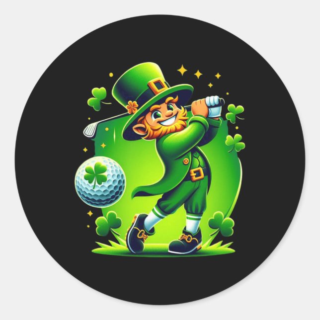Sticker Rond Golf St Patricks Day Golf Golf irlandais  (Devant)