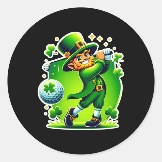 Sticker Rond Golf St Patricks Day Golf Golf irlandais 1  (Devant)
