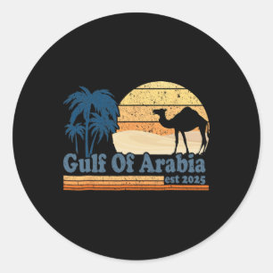 Sticker Rond Golfe D'Arabie Est 2025 Trump Arabian Gulf Funny P