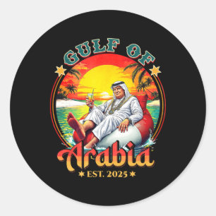 Sticker Rond Golfe D'Arabie vintage Est 2025 Rétro Golfe D'Arab