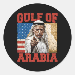 Sticker Rond Golfe D'Arabie vintage Est 2025 Rétro Golfe D'Arab