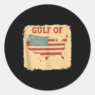Sticker Rond Golfe De L'Amérique Amusante Golfe Du Mexique Vint