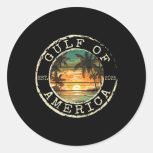 Sticker Rond Golfe De Us Amérique Est 2025 Vintage Plage Me Tim