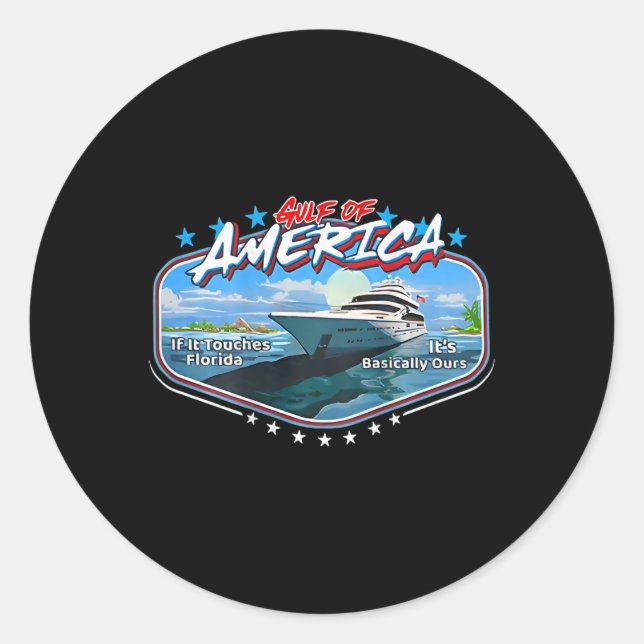 Sticker Rond Golfe De Us Amérique- Plage Floride Vacances D'Été (Devant)