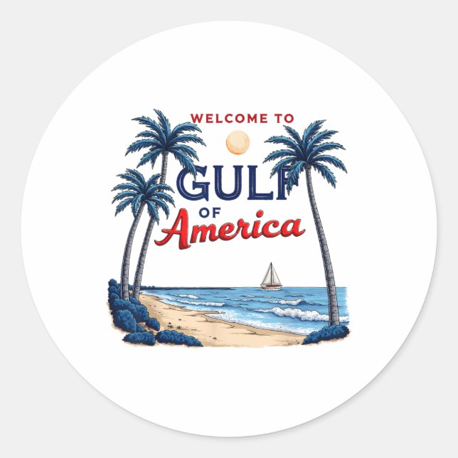 Sticker Rond Golfe De Usa America Est 2025 Palm Beach Américain (Devant)