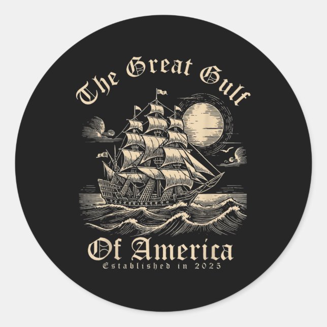 Sticker Rond Golfe Des États-Unis (Devant)