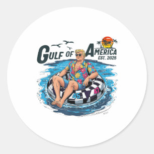 Sticker Rond Golfe Des États-Unis Amérique Est 2025 Trump Drôle