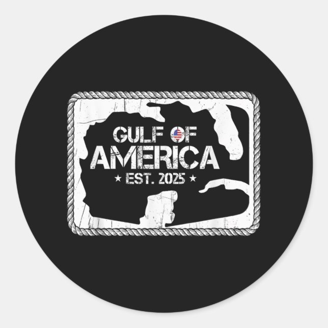 Sticker Rond Golfe Des États-Unis D'Amérique Est 2025 Usa Amer (Devant)