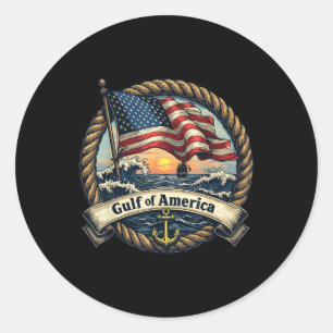 Sticker Rond Golfe Des États-Unis D'Amérique Vintage Usa
