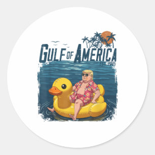 Sticker Rond Golfe Des Etats-Unis Est 2025 4 juillet Trump Chil