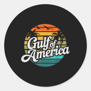 Sticker Rond Golfe Des Etats-Unis Est 2025 Amérique Rétro Golfe