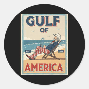 Sticker Rond Golfe Des Etats-Unis Est. Oncle Sam Patriotique 20