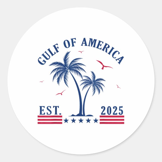 Sticker Rond Golfe Des Etats-Unis, Retro Golfe Des Etats-Unis E (Devant)