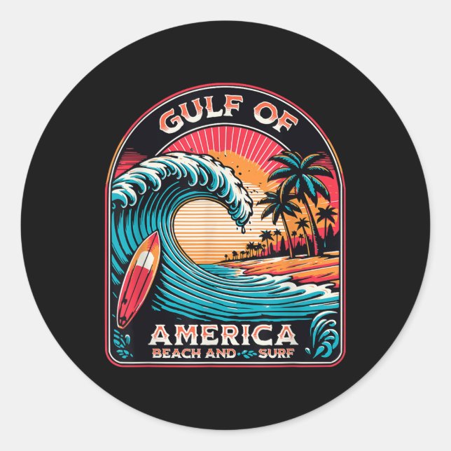 Sticker Rond Golfe Des États-Unis Trump 2025 (Devant)