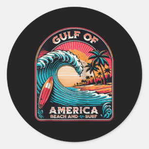 Sticker Rond Golfe Des États-Unis Trump 2025 Raglan Baseball Te