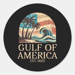 Sticker Rond Golfe Des Etats-Unis Vague Hommes Vintages Femmes