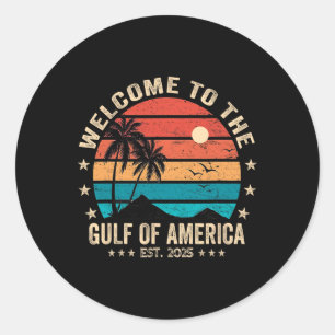 Sticker Rond Golfe Des Usa Amérique Est 2025 Amérique Vintage R