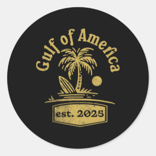 Sticker Rond Golfe Des Usa Amérique Est 2025 Retro Golfe Des Us