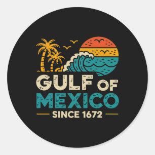 Sticker Rond Golfe Du Mexique Depuis 1672 T-shirt Vintage Retro