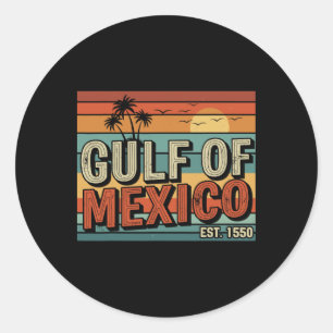 Sticker Rond Golfe Du Mexique Est 1550 Vibes Plage Sunset A