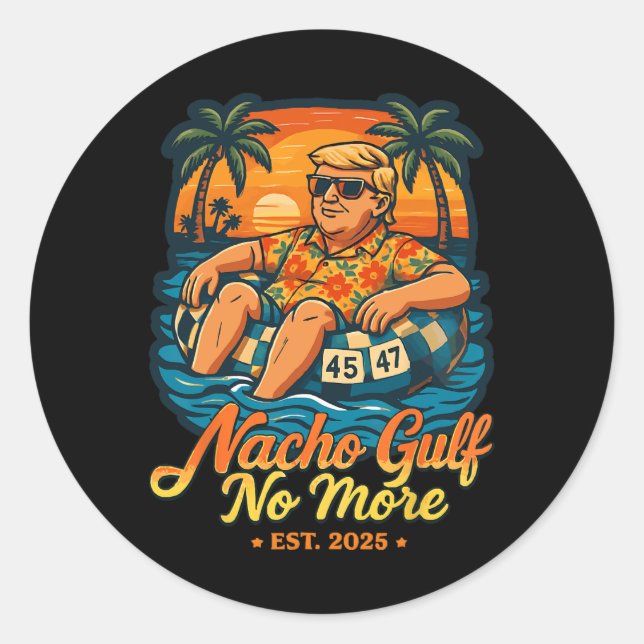 Sticker Rond Golfe Nacho plus de golfe des États-Unis Ét 2025 (Devant)
