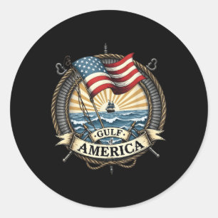 Sticker Rond Golfe Rétro De L'Amérique Est 2025 Hommes Américai